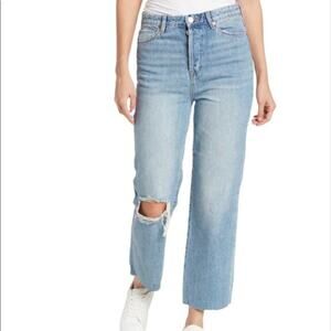 Blank NYC The Baxter Ripped High Waisted Ribcage Straight Leg Jeans Sz. 26 NEW